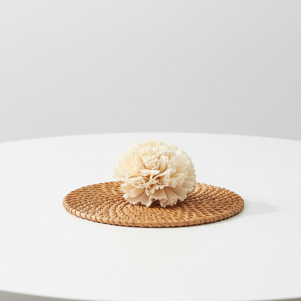 Shola květ Carnation – přírodní dekorace v karafiátovém tvaru